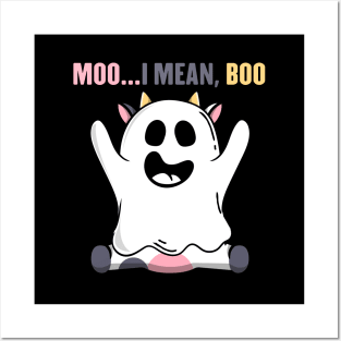 cow cow ghost Halloween Moo I Mean Boo cow halloween costume Posters and Art